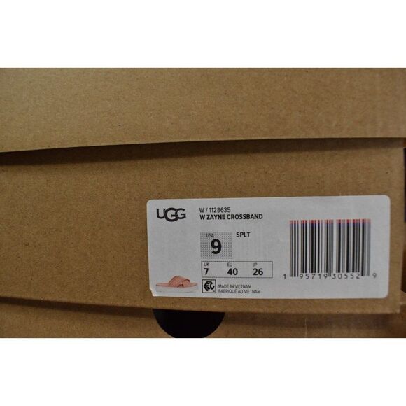 Ugg Women Size 9 Zayne Crossband Starfish Pink Leather Platform Sandals Slides - Picture 11 of 11